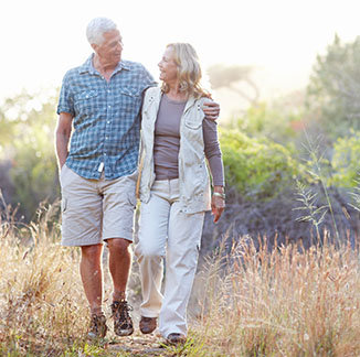 senior couple walking